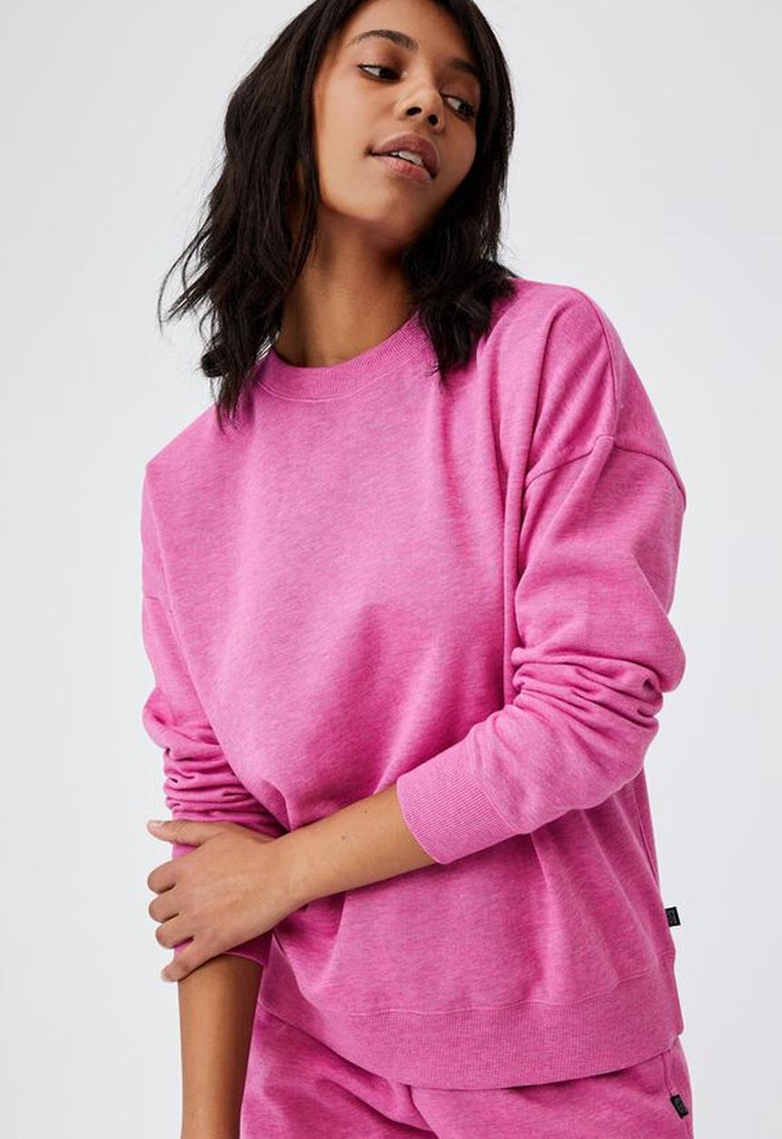 Cotton On - Lifestyle long sleeve crew top - raspberry