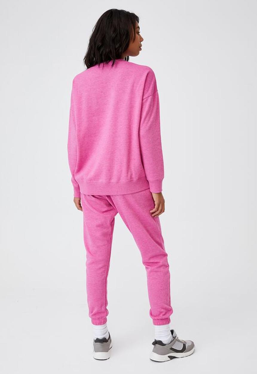Cotton On - Lifestyle long sleeve crew top - raspberry