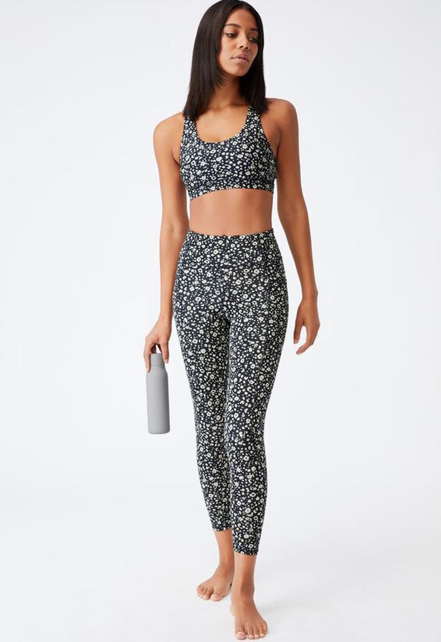 Cotton On - Lifestyle pocket 7/8 tight - blooming leopard black