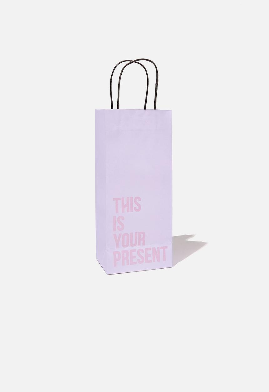 Typo - Bottle bag-lilac  driftwood this is your present