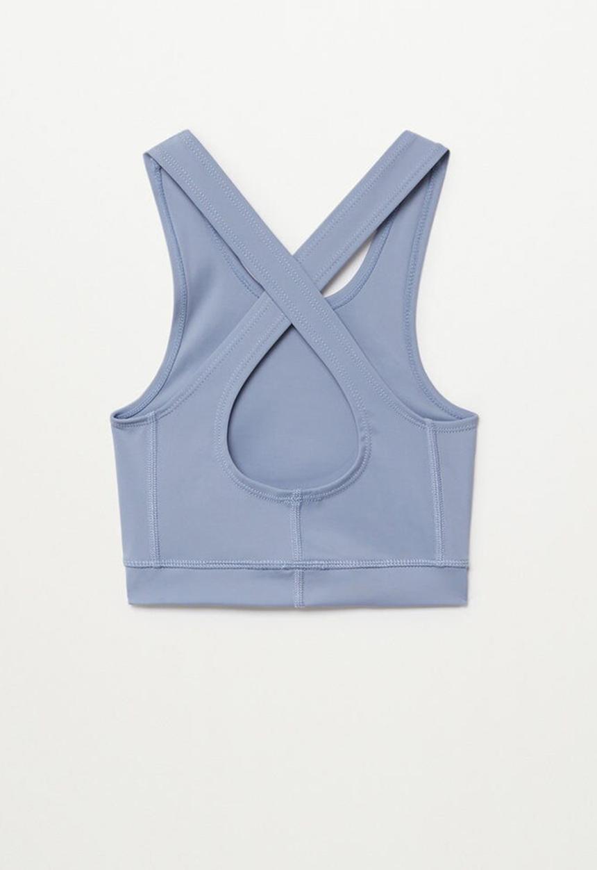 MANGO - Shapet crop top - blue