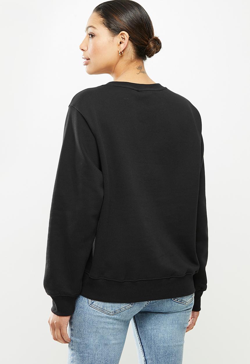 POLO - Ashton long sleeve logo sweater - black