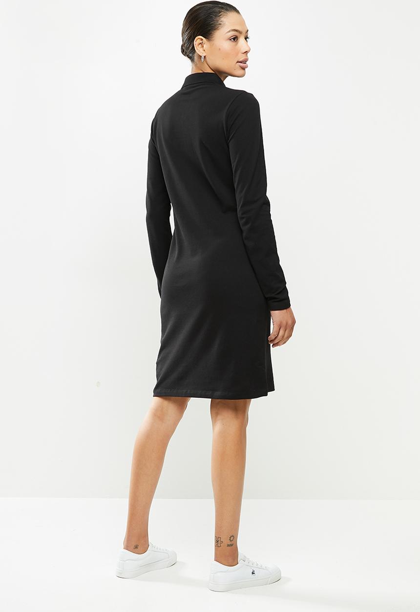 POLO - Renni exclusive long sleeve rhinestone golfer dress - black