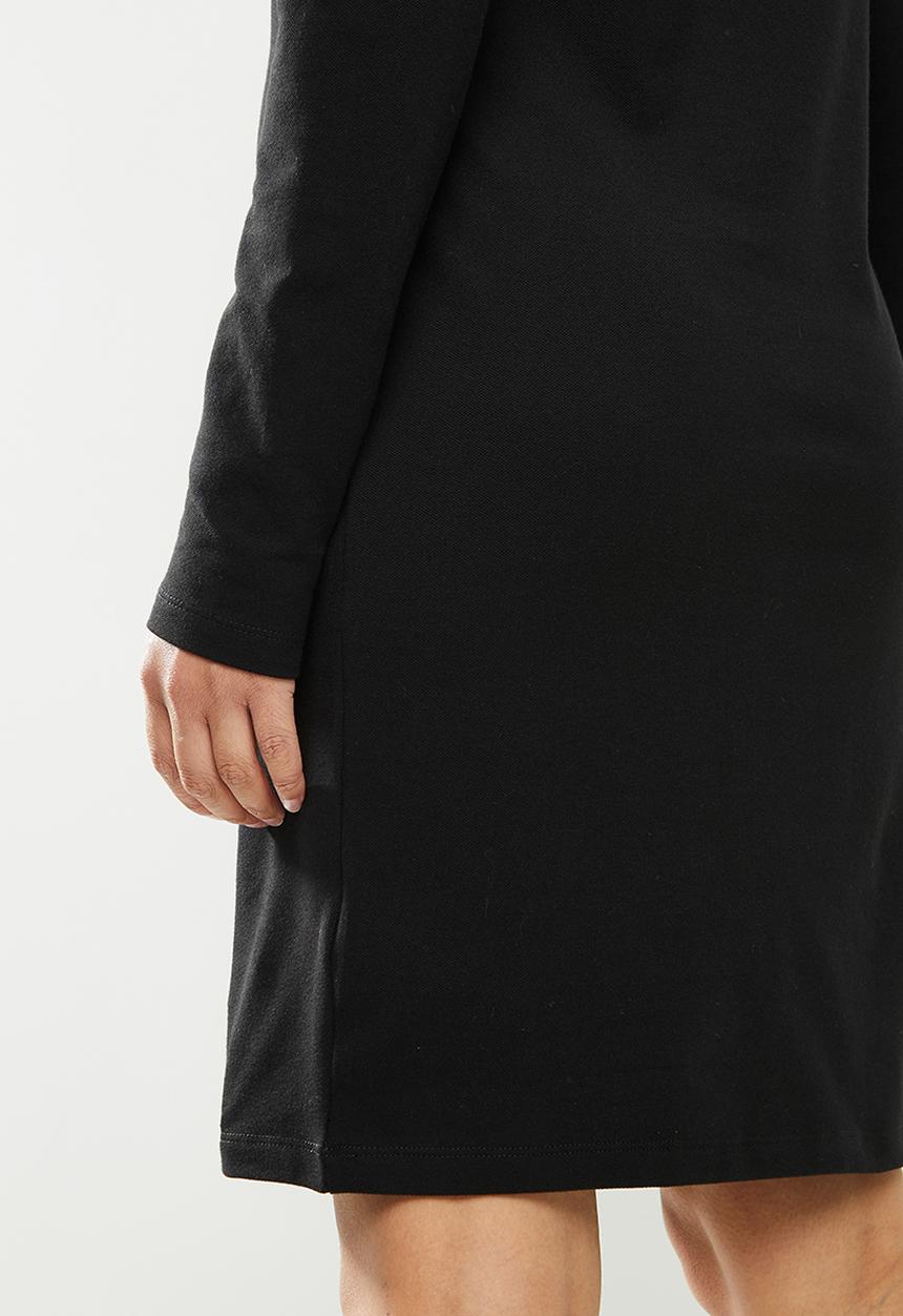 POLO - Renni exclusive long sleeve rhinestone golfer dress - black