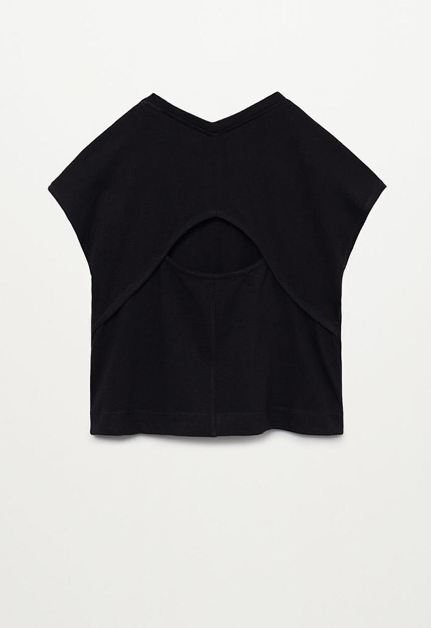 MANGO - Present crop top - black