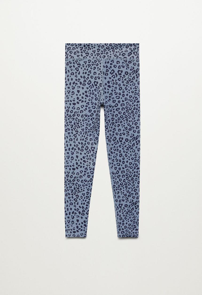 MANGO - Animal print leggings - blue