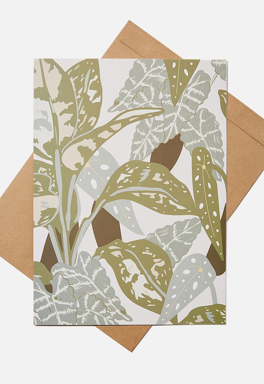 Typo - Large fashion card - foliage print