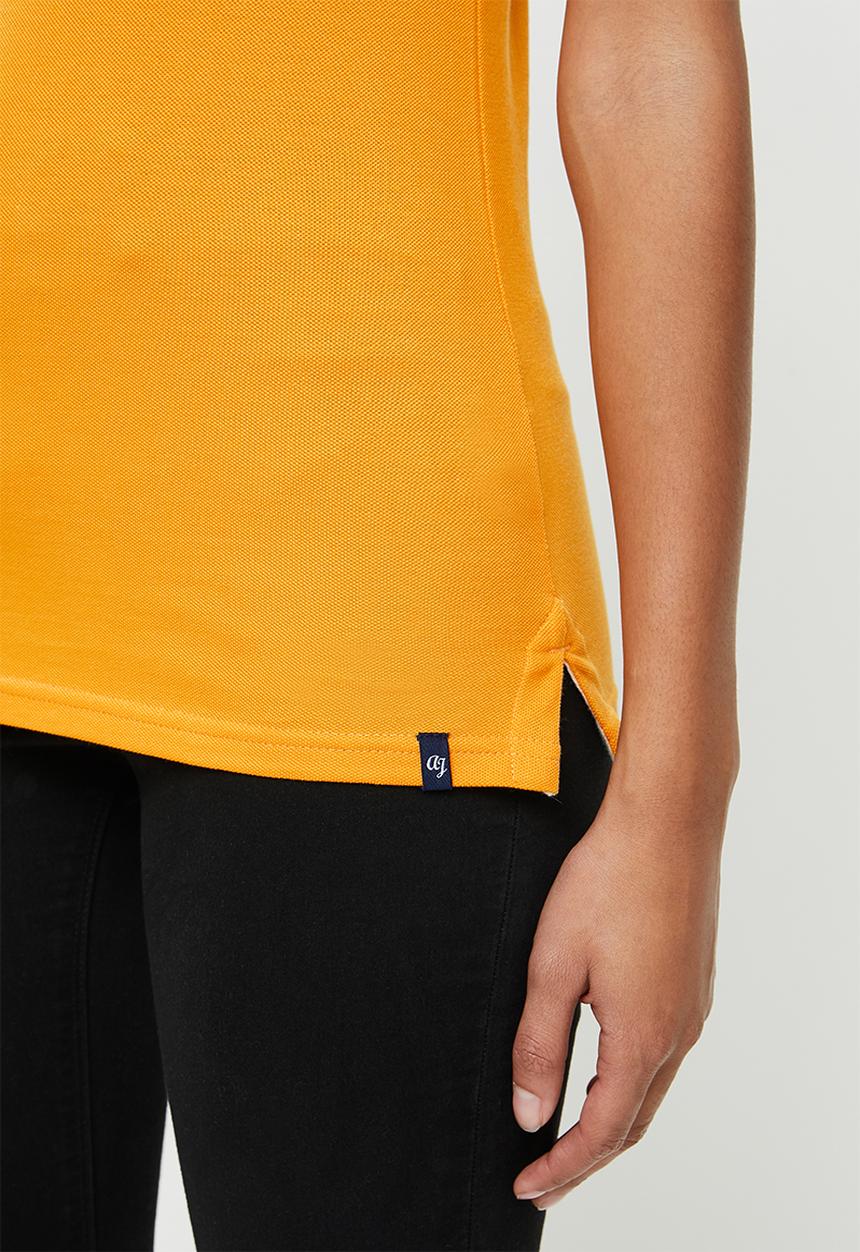 Aca Joe - Contrast collar pique golfer - mustard