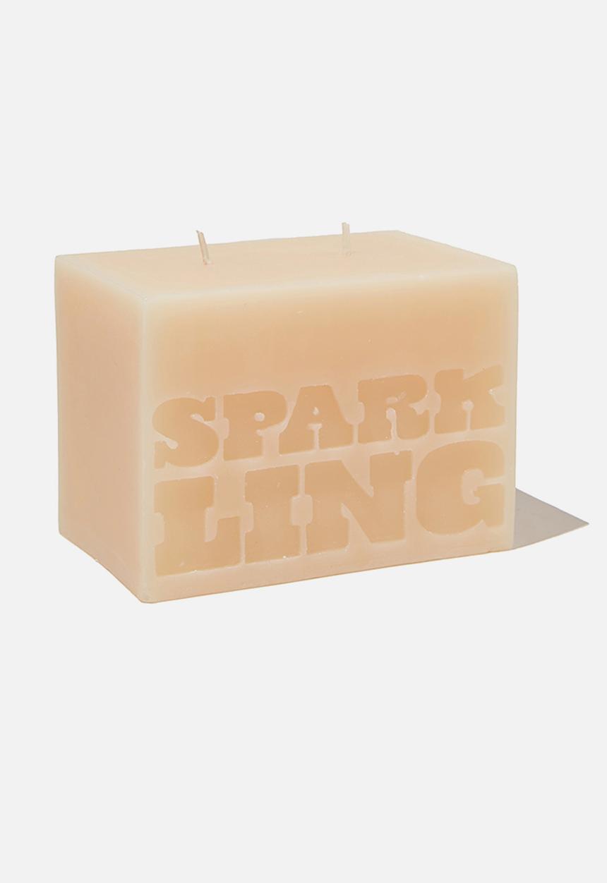 Typo - Large block candle - ecru sparkling!