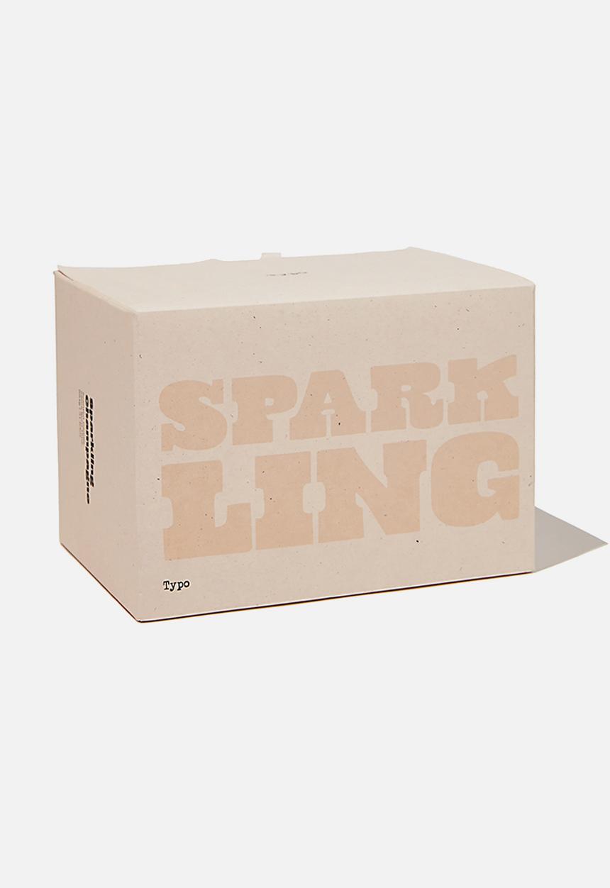 Typo - Large block candle - ecru sparkling!