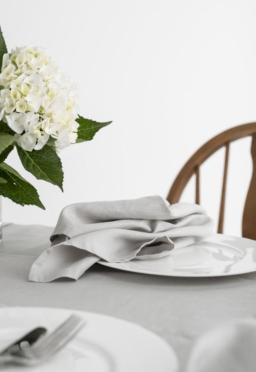 Linen House - Nimes napkin set of 4 - pale grey