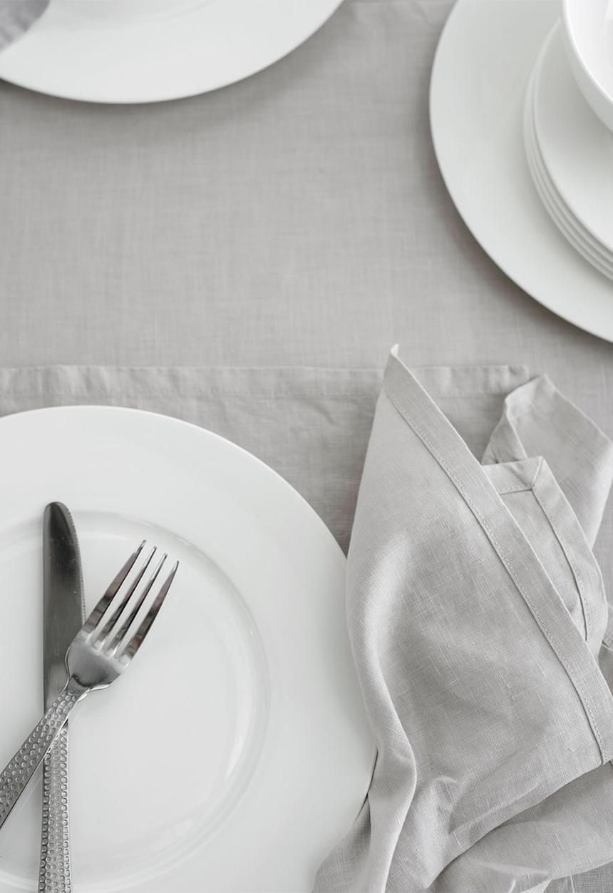 Linen House - Nimes napkin set of 4 - pale grey