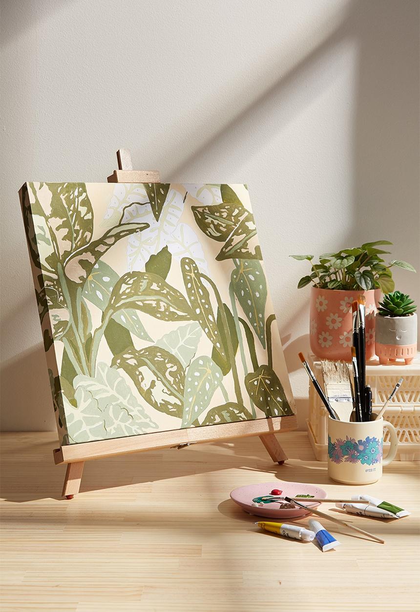 Typo - Stretch canvas paint by numbers 40 x 40 - forever green