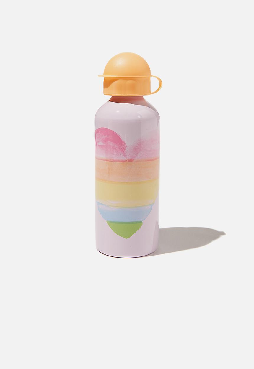 Cotton On - Aluminium drink bottle - watercolour heart lavender fog