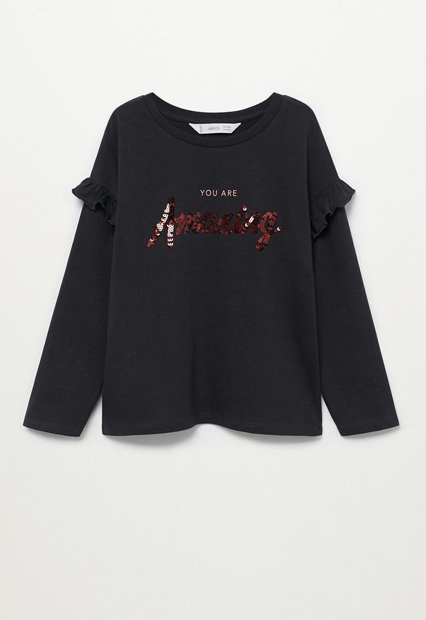 MANGO - Bonita long sleeve tee - black