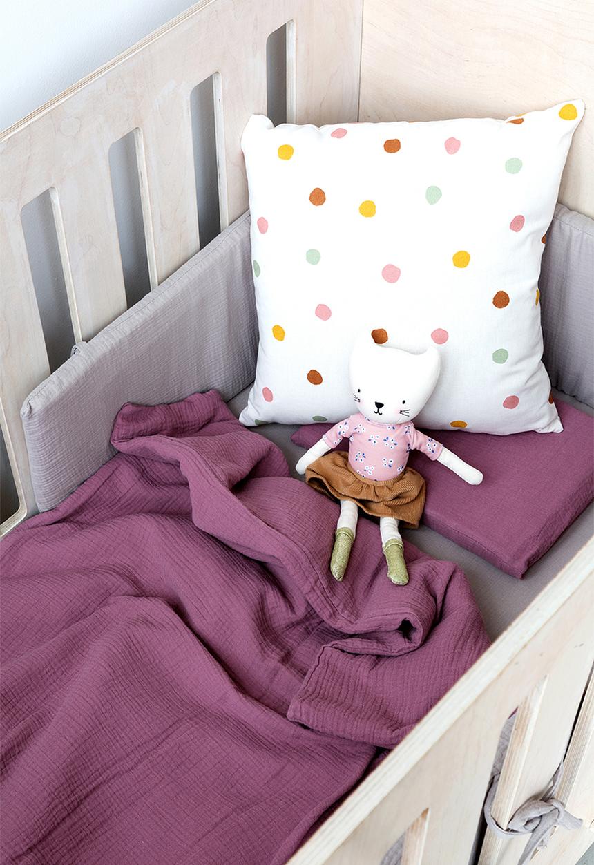 Phlo Studio - Muslin cot bumper - grey