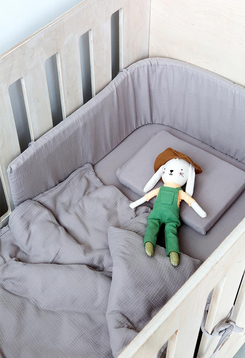 Phlo Studio - Muslin cot bumper - grey
