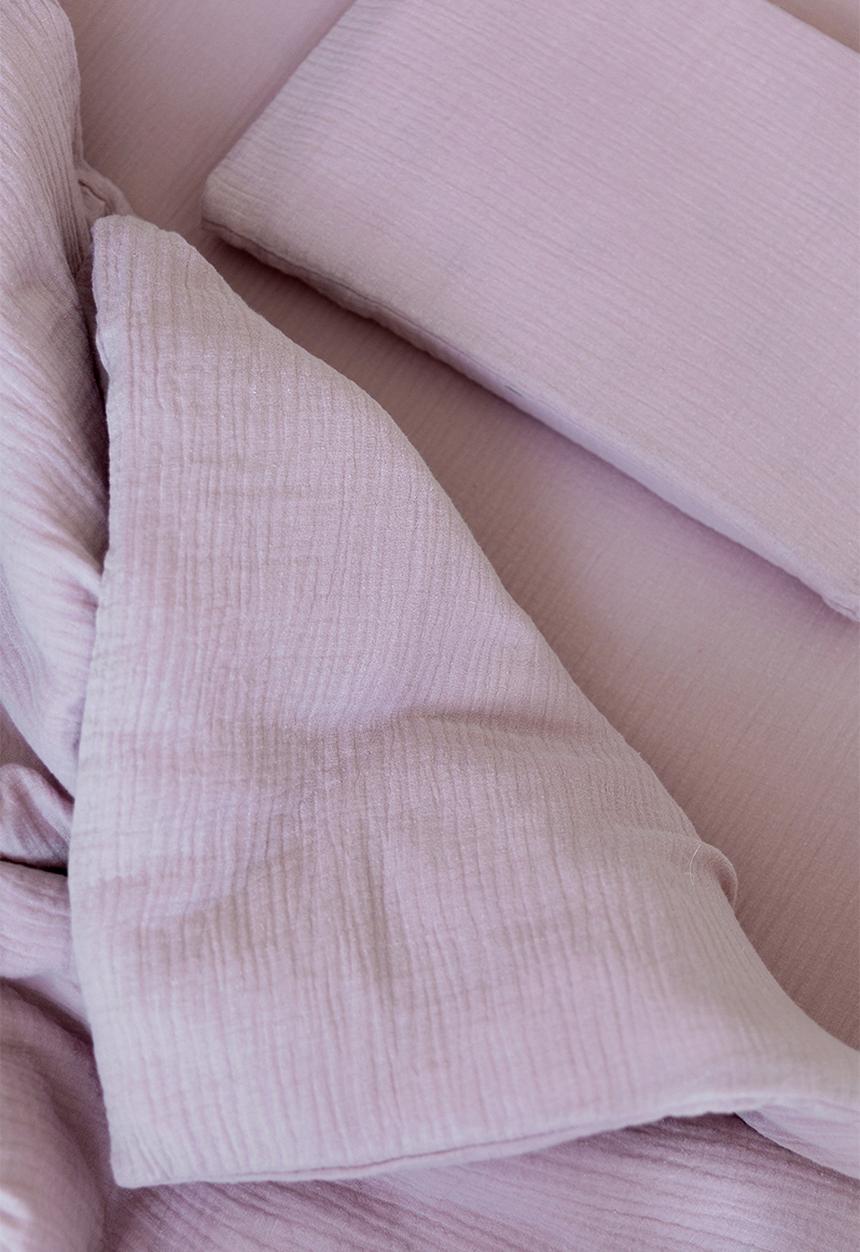 Phlo Studio - Muslin cot fitted sheet - dusty pink