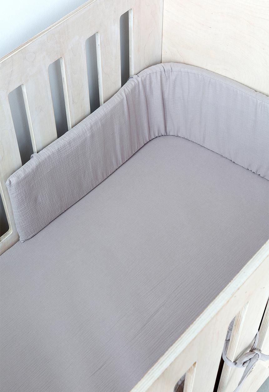 Phlo Studio - Muslin cot fitted sheet - grey