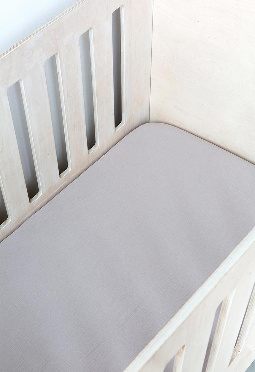 Phlo Studio - Muslin cot fitted sheet - grey