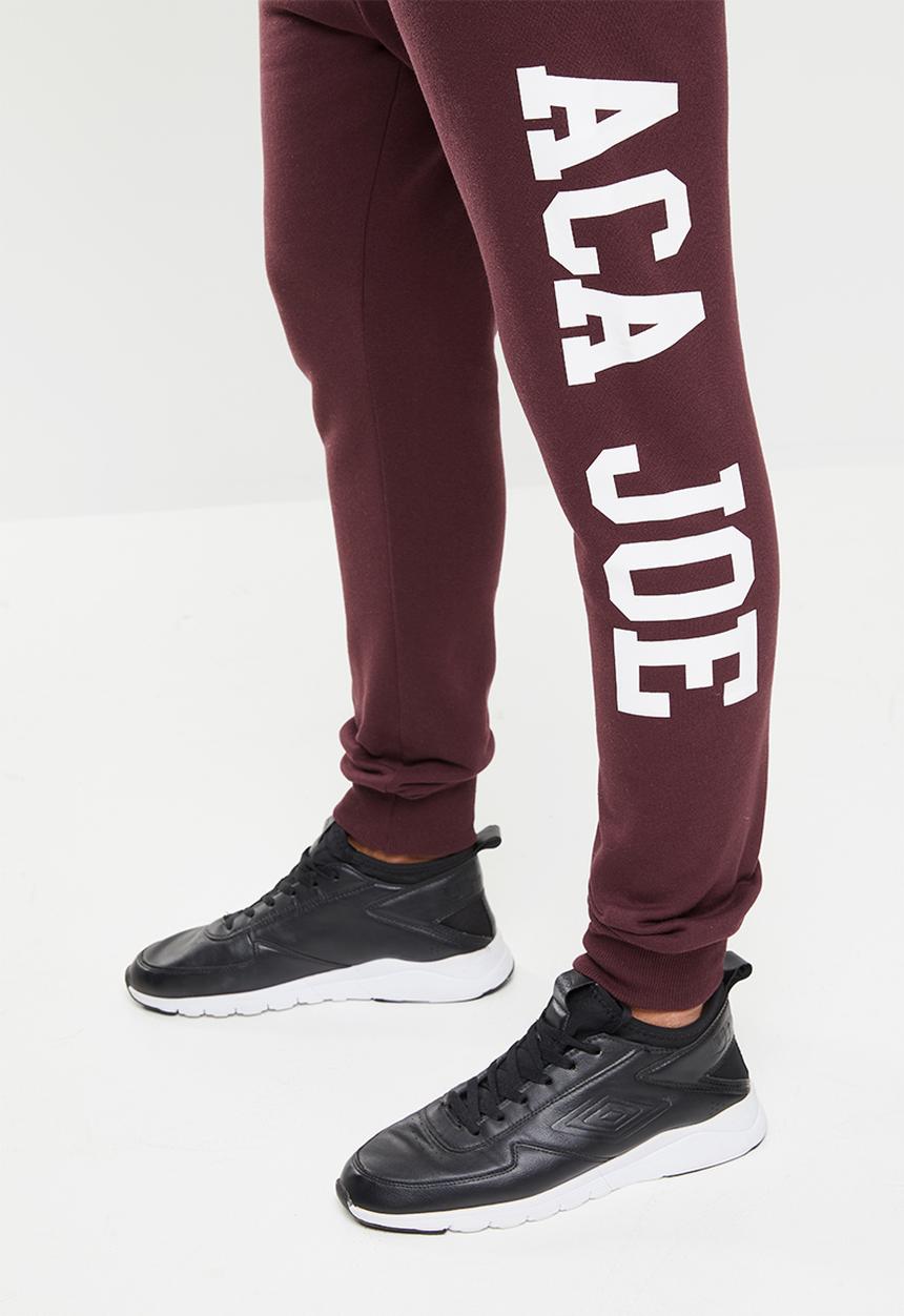 Aca Joe - Aca joe big logo jogger - burgundy