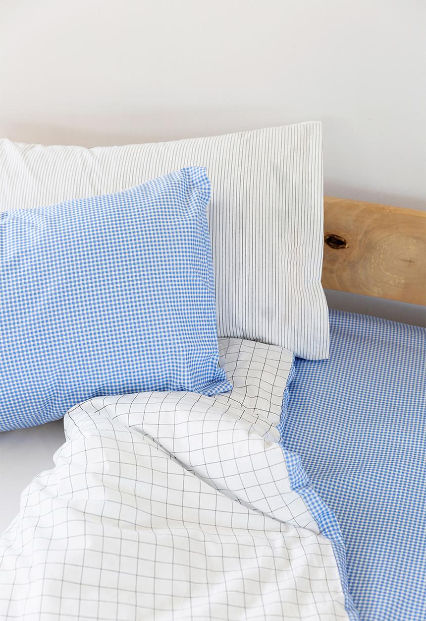 Phlo Studio - Gingham duvet cover set - blue & white