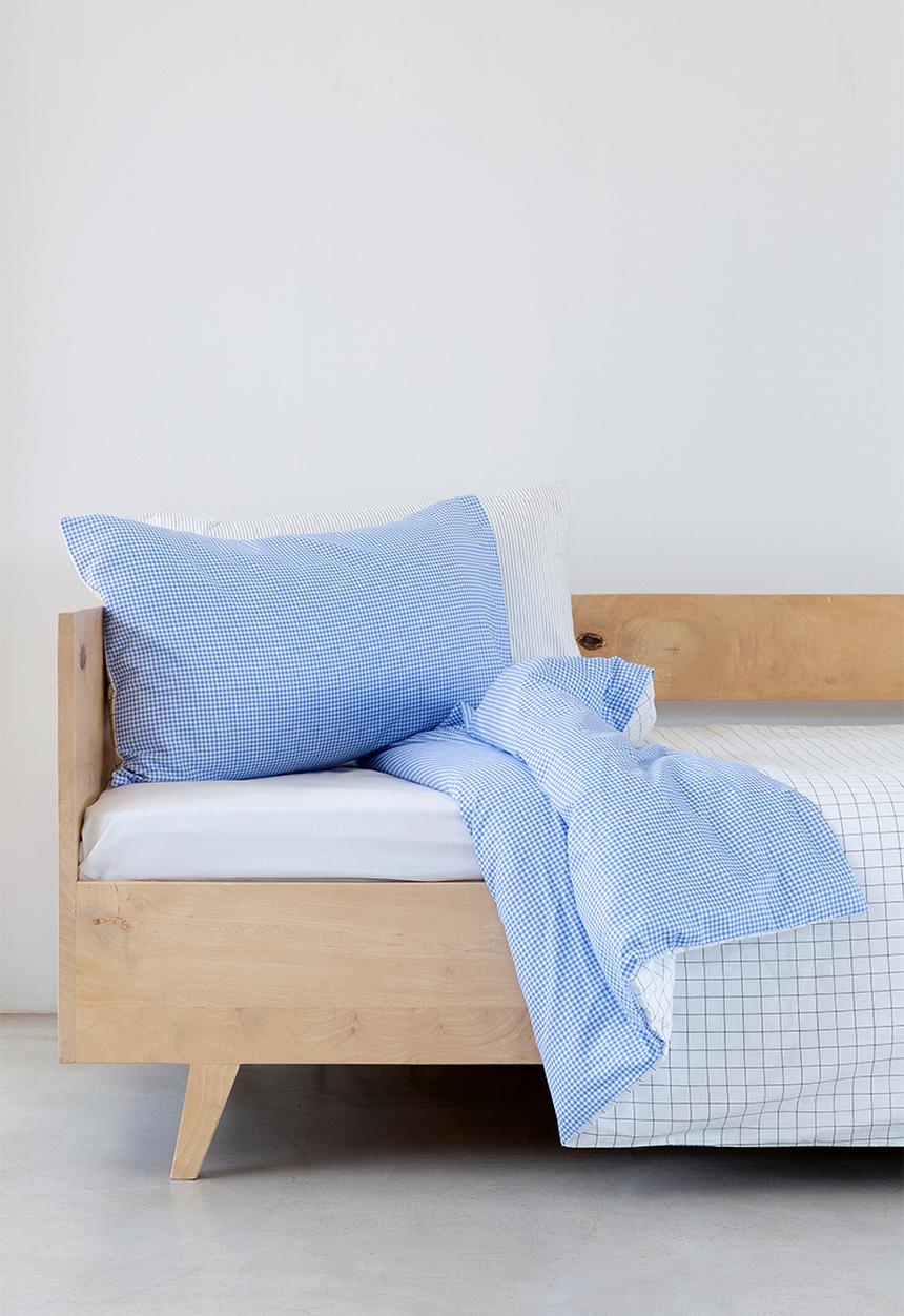Phlo Studio - Gingham duvet cover set - blue & white