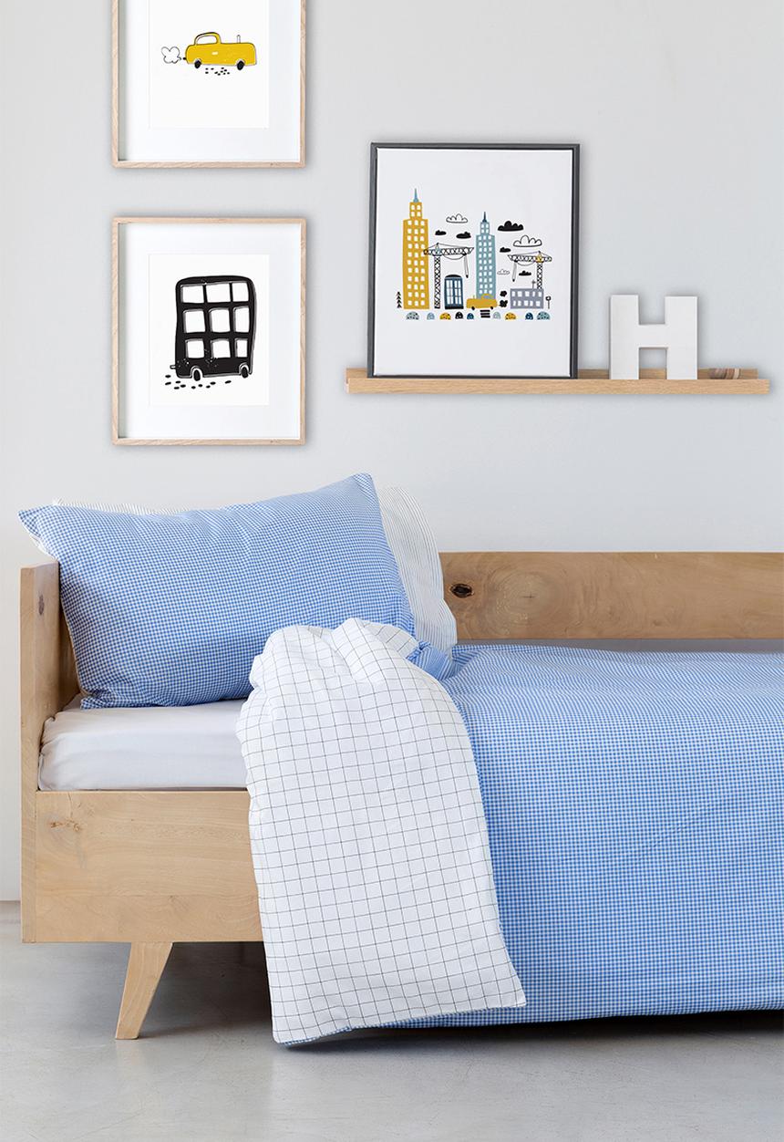 Phlo Studio - Gingham duvet cover set - blue & white