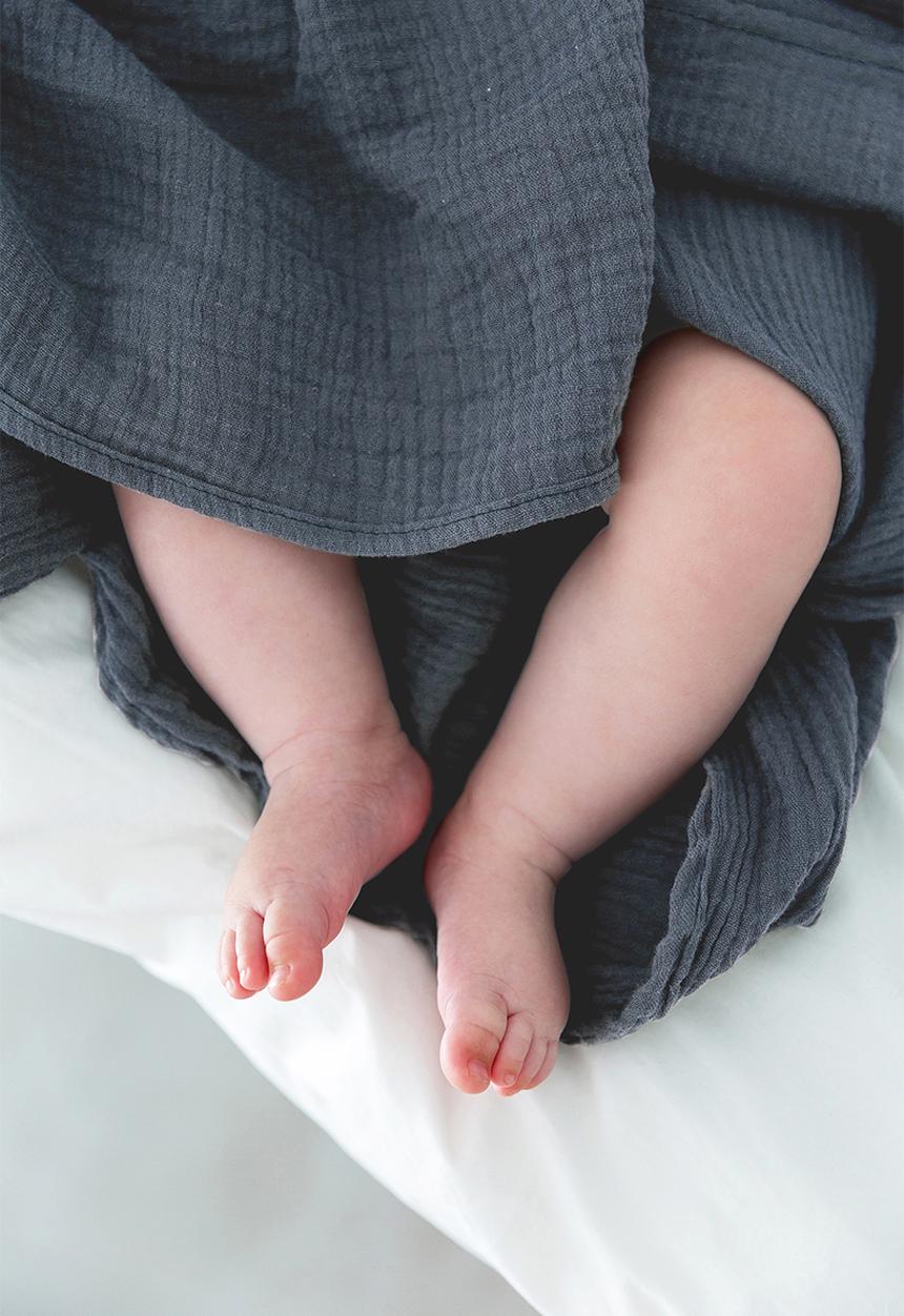 Phlo Studio - Muslin swaddle blanket - blue grey