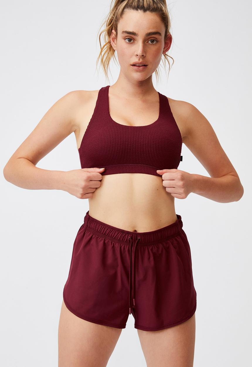 Cotton On - Workout cut out crop - mulberry rib