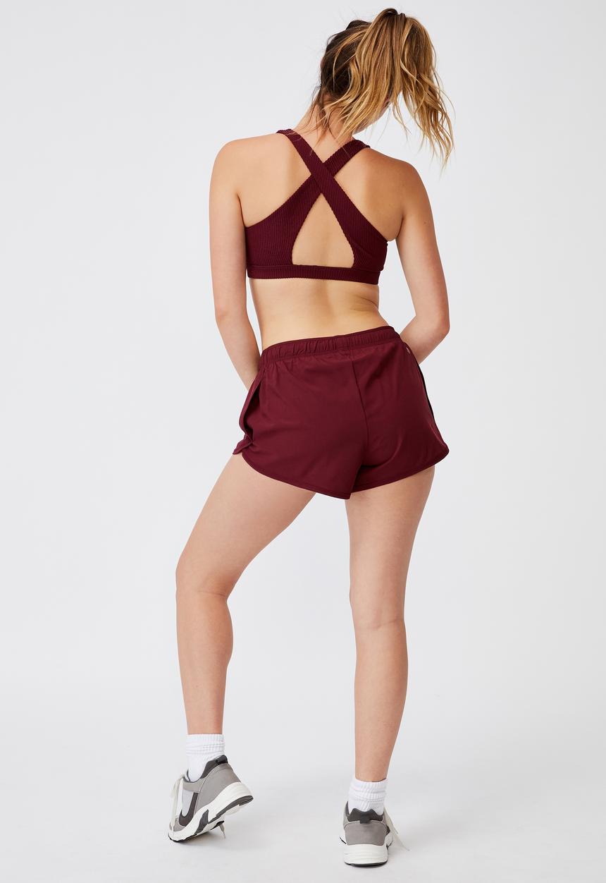 Cotton On - Workout cut out crop - mulberry rib