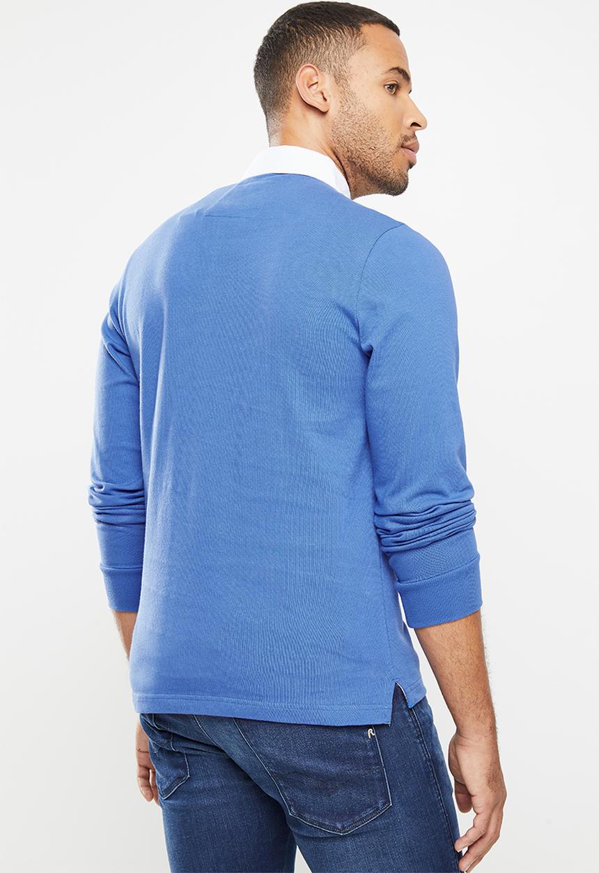 Aca Joe - Aca joe laid on stripe rugby jersey - blue