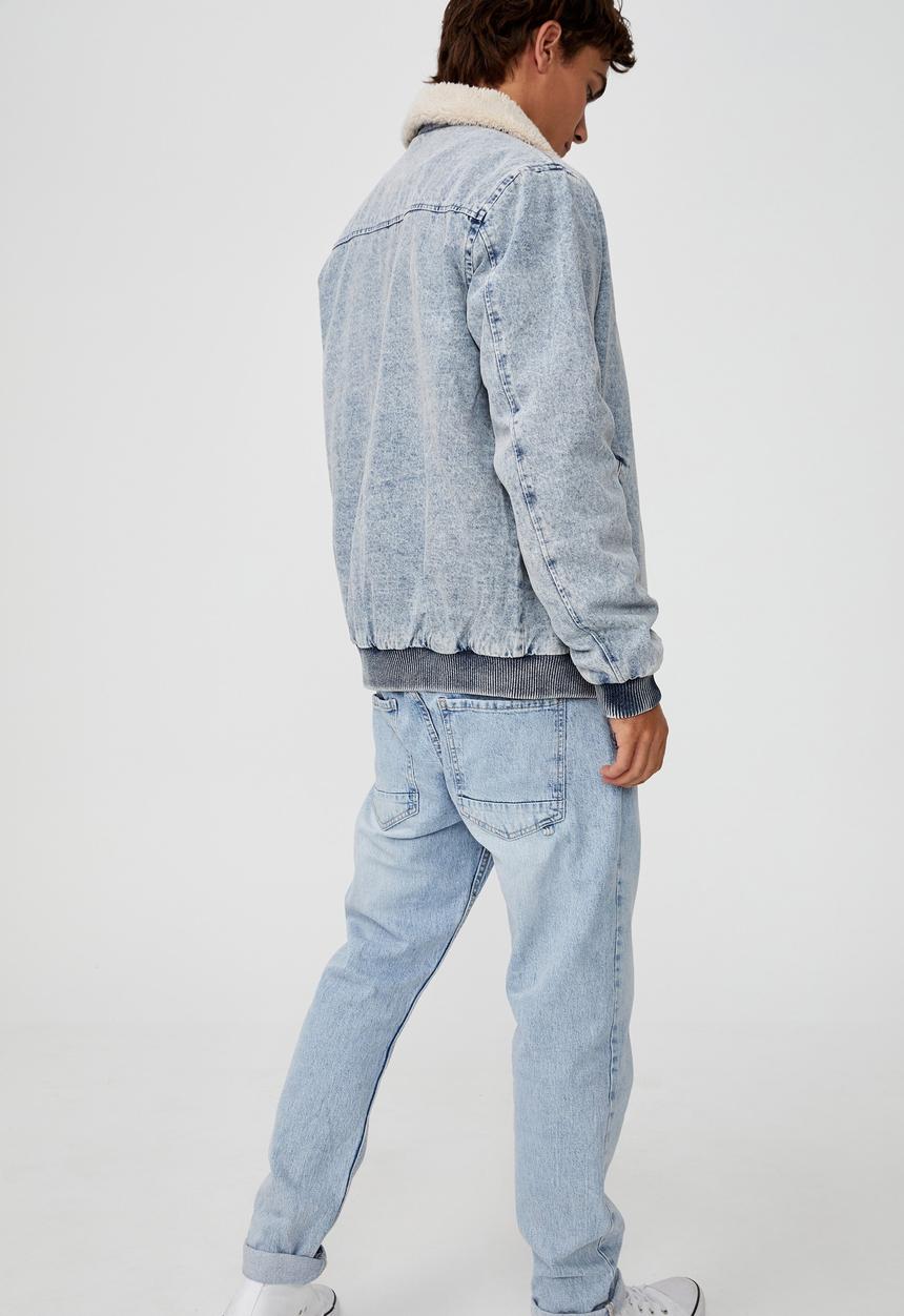 Cotton On - Sherpa collar bomber jacket - blue