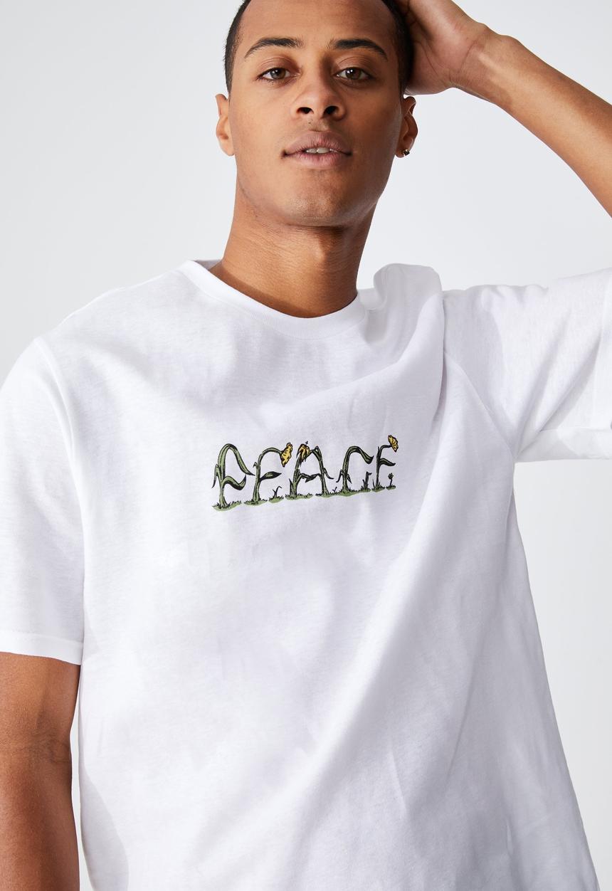 Cotton On - Tbar art T-shirt - white