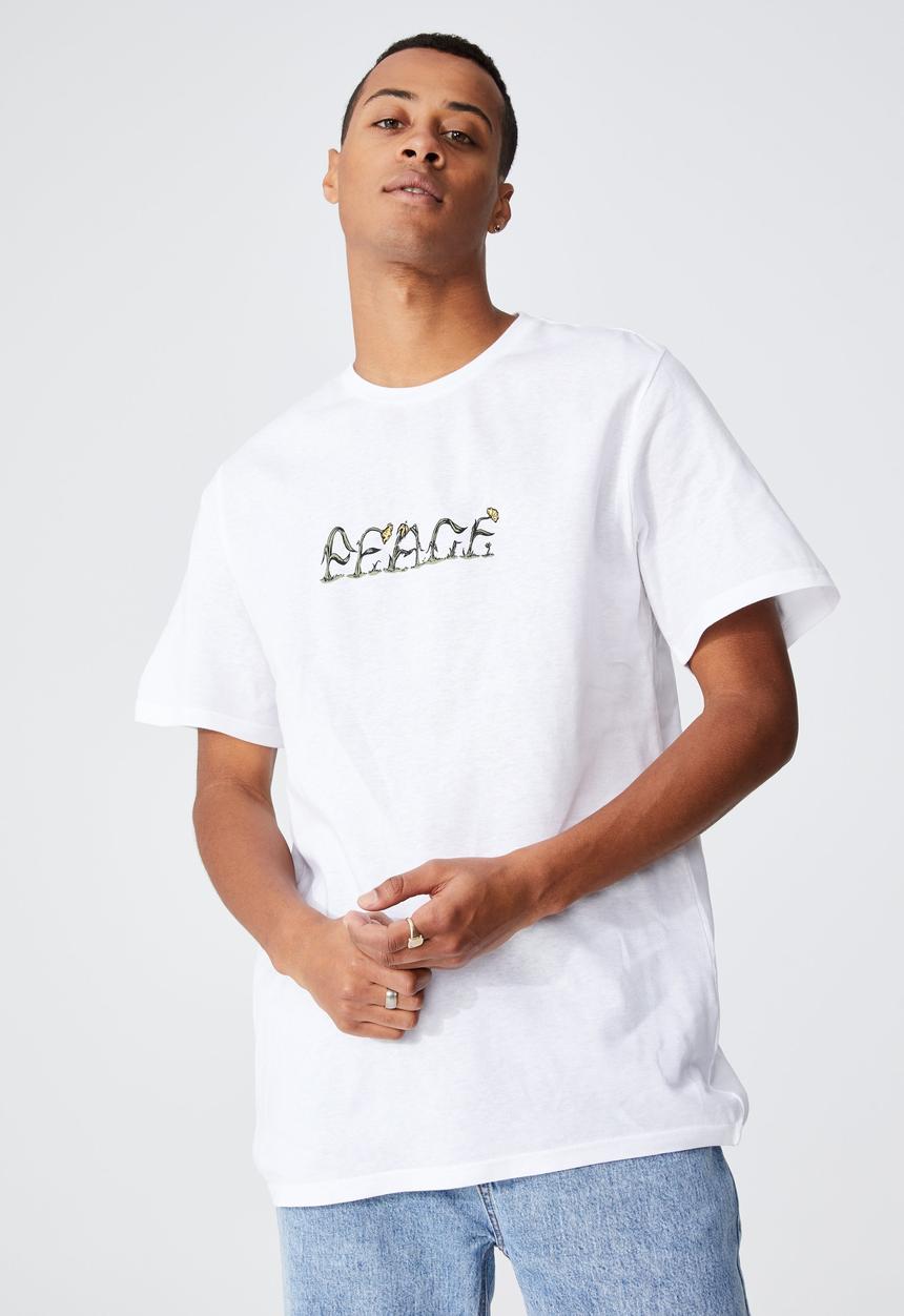 Cotton On - Tbar art T-shirt - white