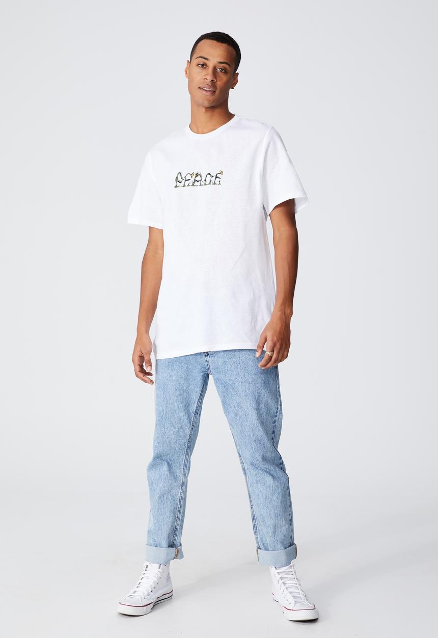 Cotton On - Tbar art T-shirt - white