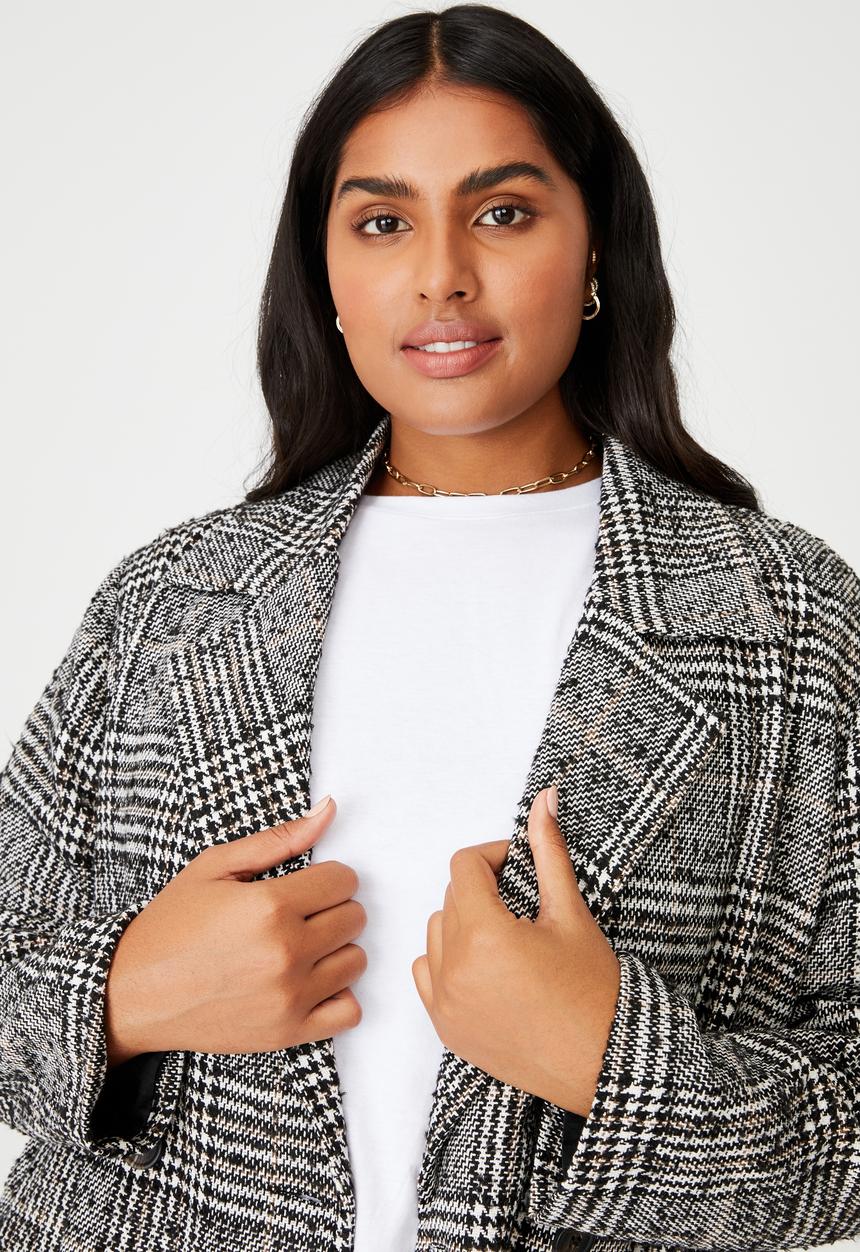 Cotton On - Curve fern blazer - black & white 