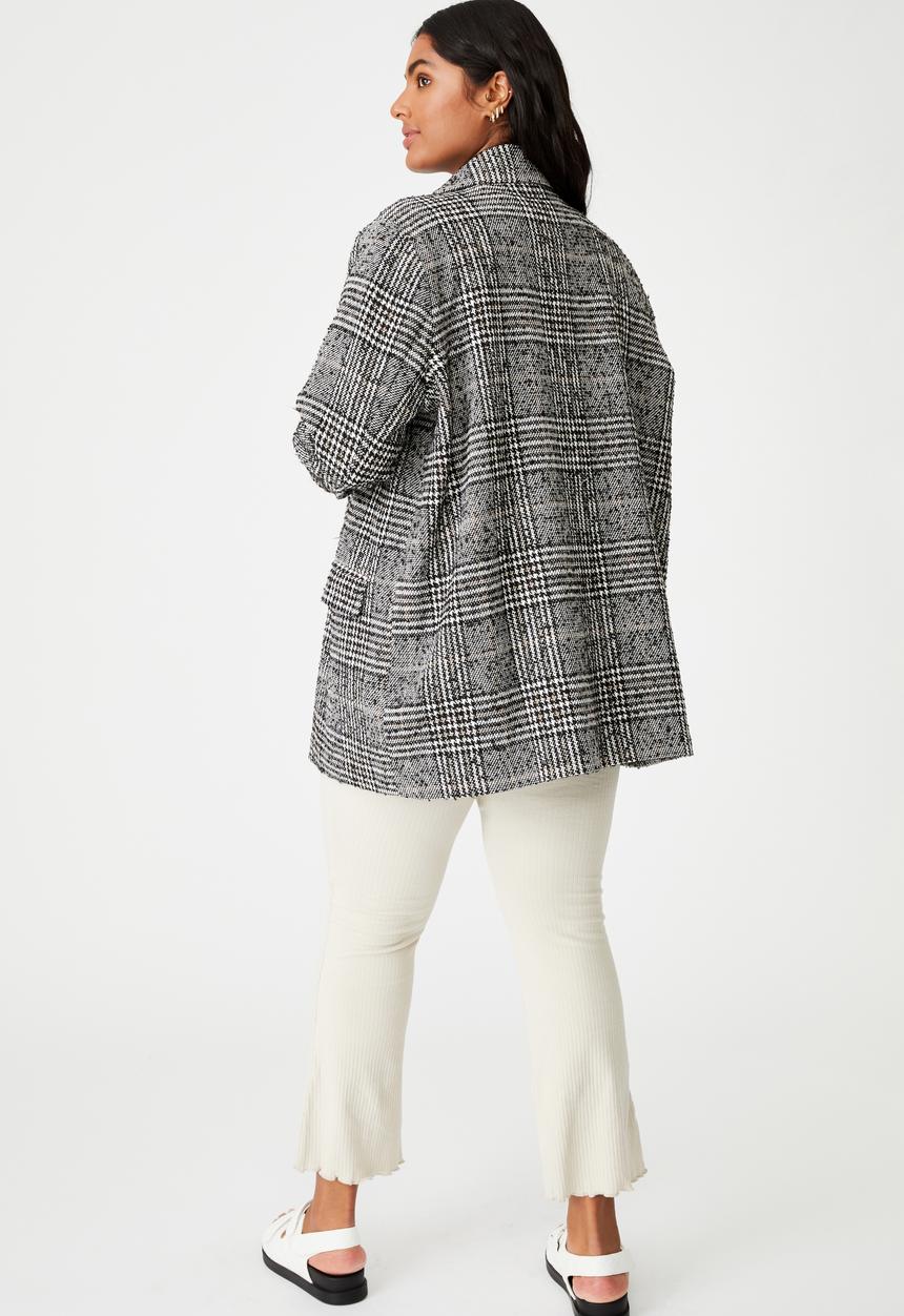 Cotton On - Curve fern blazer - black & white 