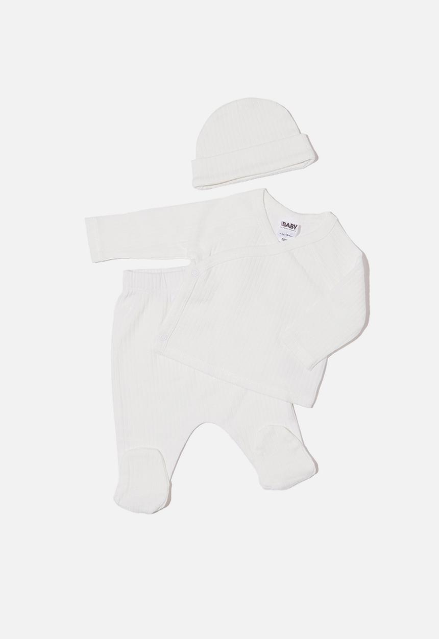 Cotton On - Bundle beanie, cardigan & legging - milk