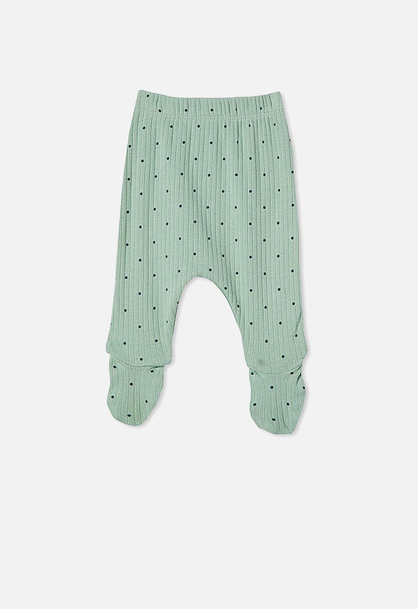 Cotton On - Organic newborn footed legging - smashed avo/petrol teal betty spot