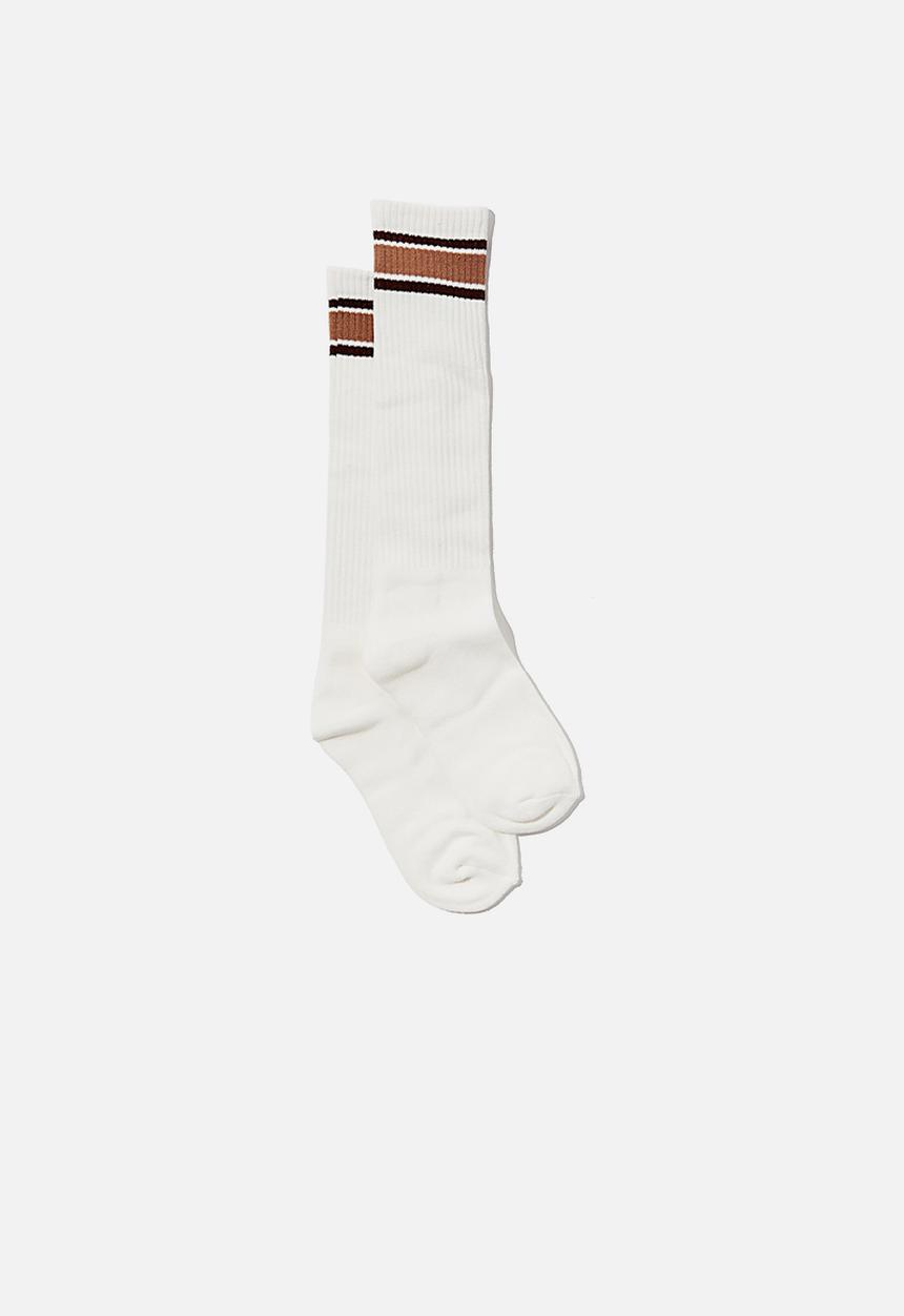 Cotton On - The dad sock - ecru/brown/cocoa bean