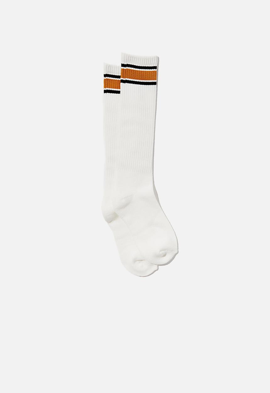 Cotton On - The dad sock - ecru & mustard