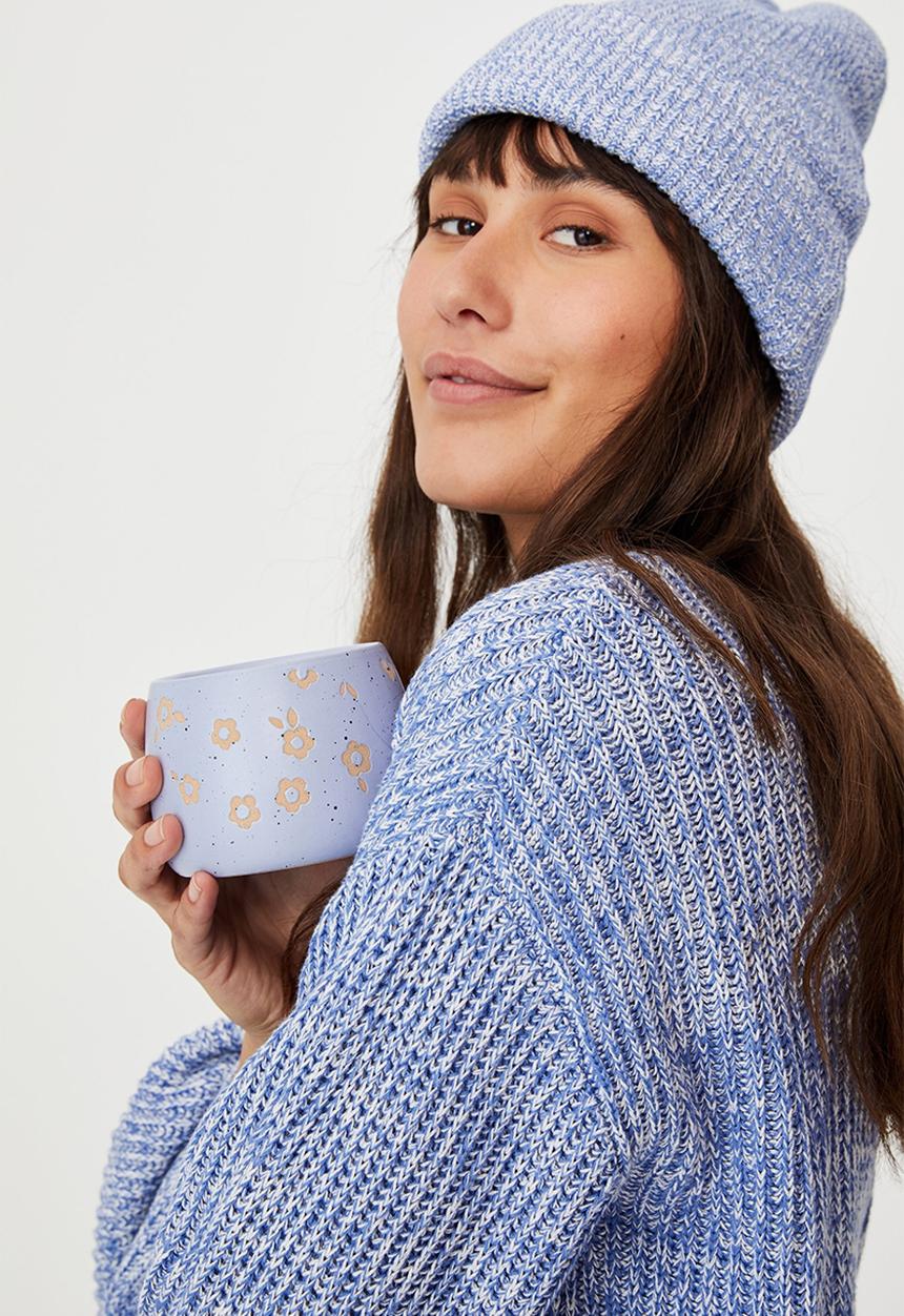 Rubi - Knit ribbed beanie - ballad blue