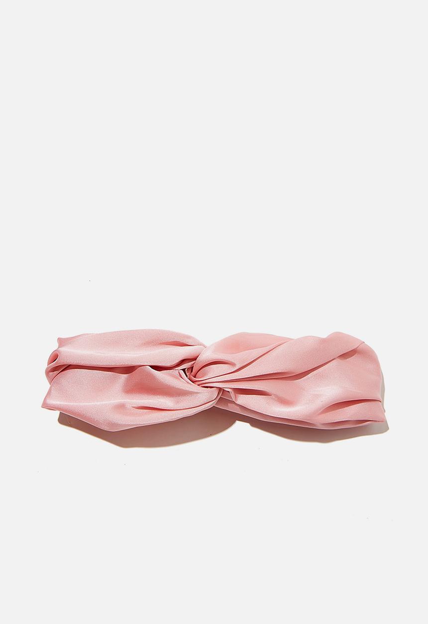 Rubi - Satin knot headband - cherry pink