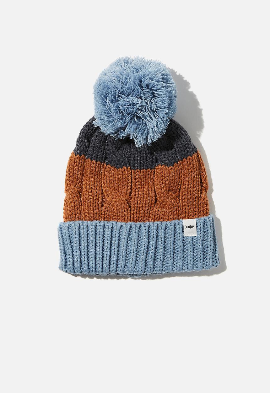 Cotton On - Winter knit beanie - blue & rust 