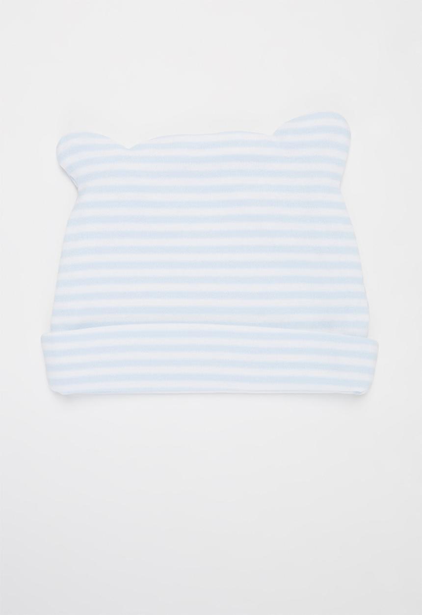 Little Lumps - Stripey ear hat - blue & white