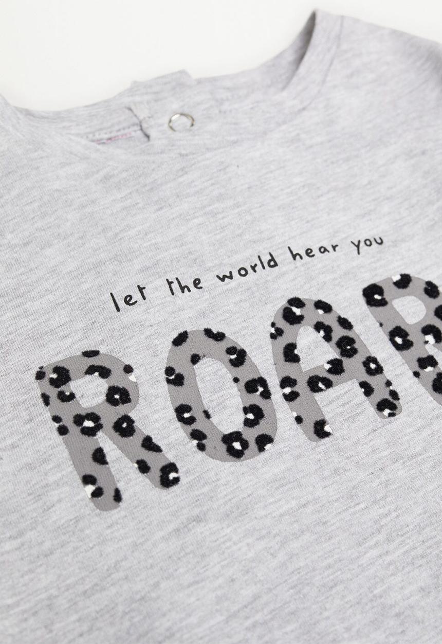 MANGO - Roar long sleeve tee - grey
