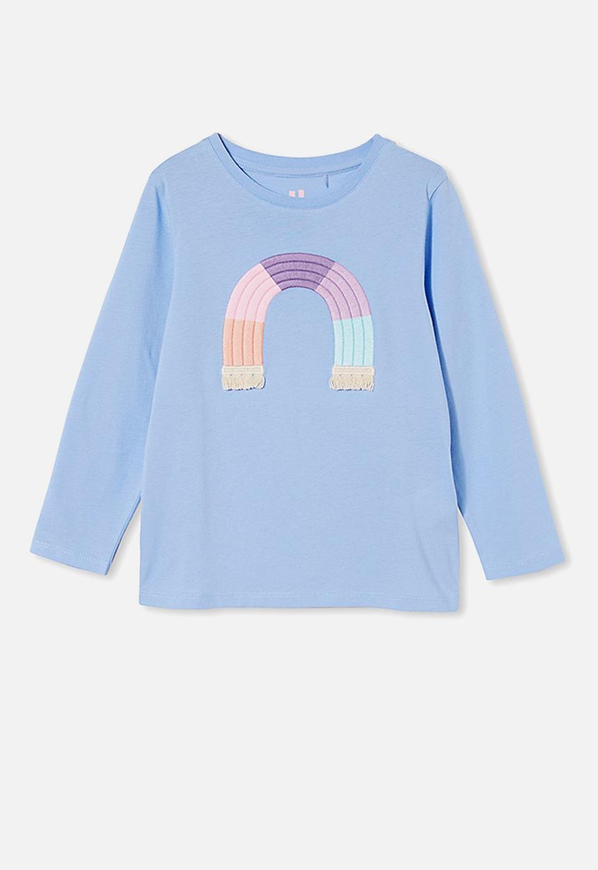 Cotton On - Stevie long sleeve embellished tee - dusk blue