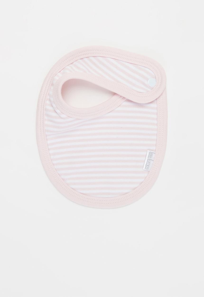 Little Lumps - Bib one size - pink & White 