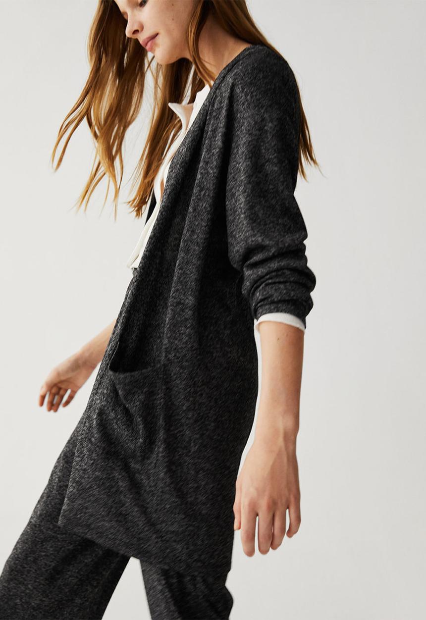 MANGO - Ainaraj cardigan - charcoal
